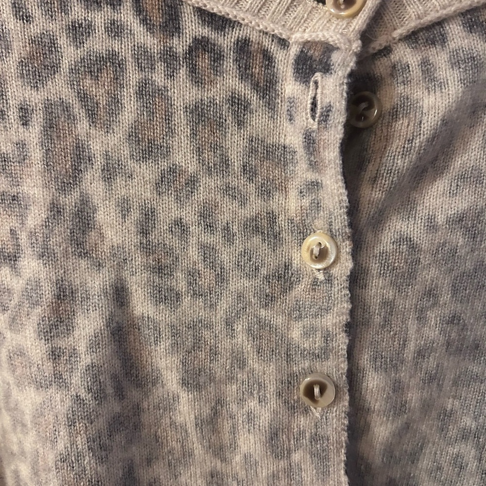 Free People cashmere Leopard Print Cardigan Sweater - Picture 3 of 7